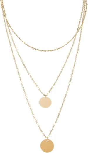 3 Layered Necklaces for Women Dainty Pendant Necklaces Personalized Chain Necklace Gifts Jewelry Lady (Gold, One Size)