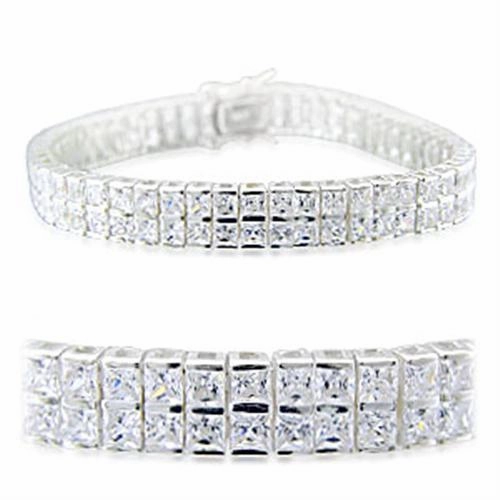 relaxed elegance 31920 - High-Polished 925 Sterling Silver Bracelet with AAA Grade CZ  in Clear