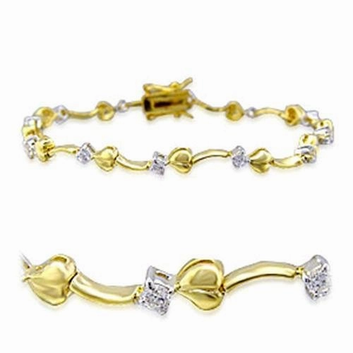 Advantageous Mixes 32002 - Gold Rhodium Brass Bracelet with AAA Grade CZ  in Clear