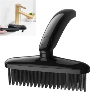 360 Degree Rotating Crevice Cleaning Brush- Household Hard Bristle Cleaning Brush, Multifunctional Bathroom Cleaning Tools for Kitchen Sink, Window, Tile, Toilet Seat (1, Black)