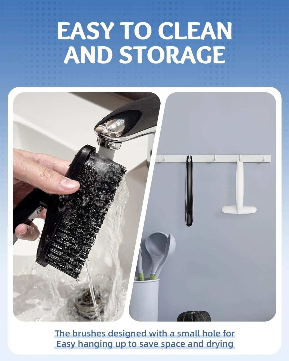 360 Degree Rotating Crevice Cleaning Brush- Household Hard Bristle Cleaning Brush, Multifunctional Bathroom Cleaning Tools for Kitchen Sink, Window, Tile, Toilet Seat (1, White)