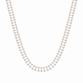 Chic Office Comfortable Adornment 39 ? ctw Round and Pear Lab Grown Diamond Tennis Necklace - 18 Inches
