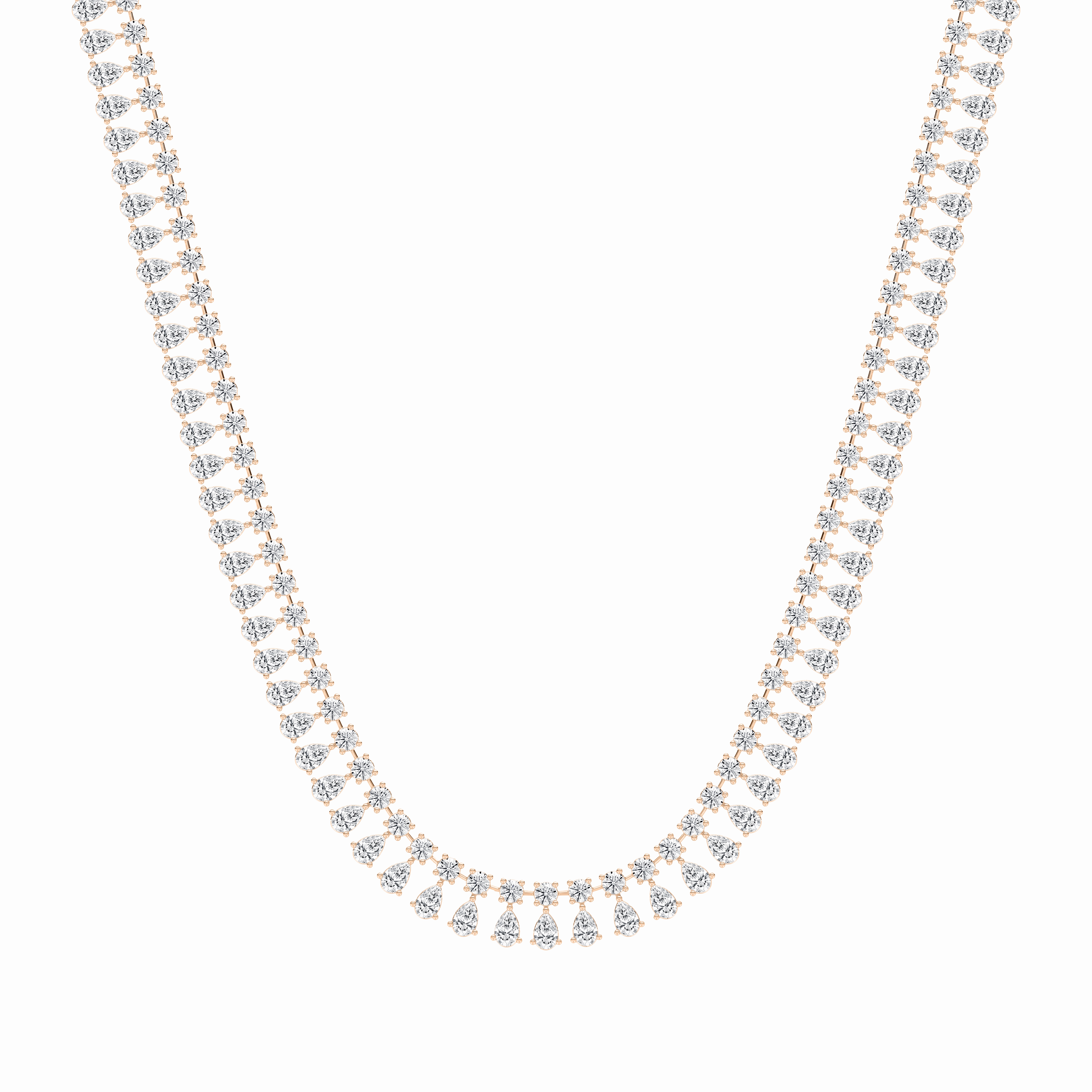 Summer Accent 39 ? ctw Round and Pear Lab Grown Diamond Tennis Necklace - 18 Inches
