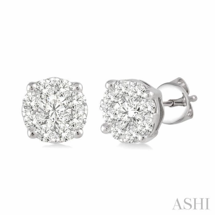 3/4 Ctw Lovebright Round Cut Diamond Stud Earrings in 14K White Gold Timeless Shine Jewelry Distinctive Design