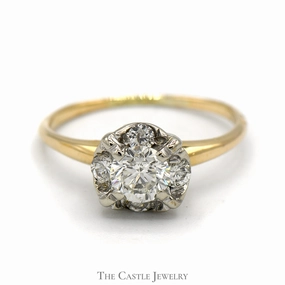 3/4cttw Diamond Cluster Ring in 14k Yellow Gold Minimalist Ornament Sparkling Statement