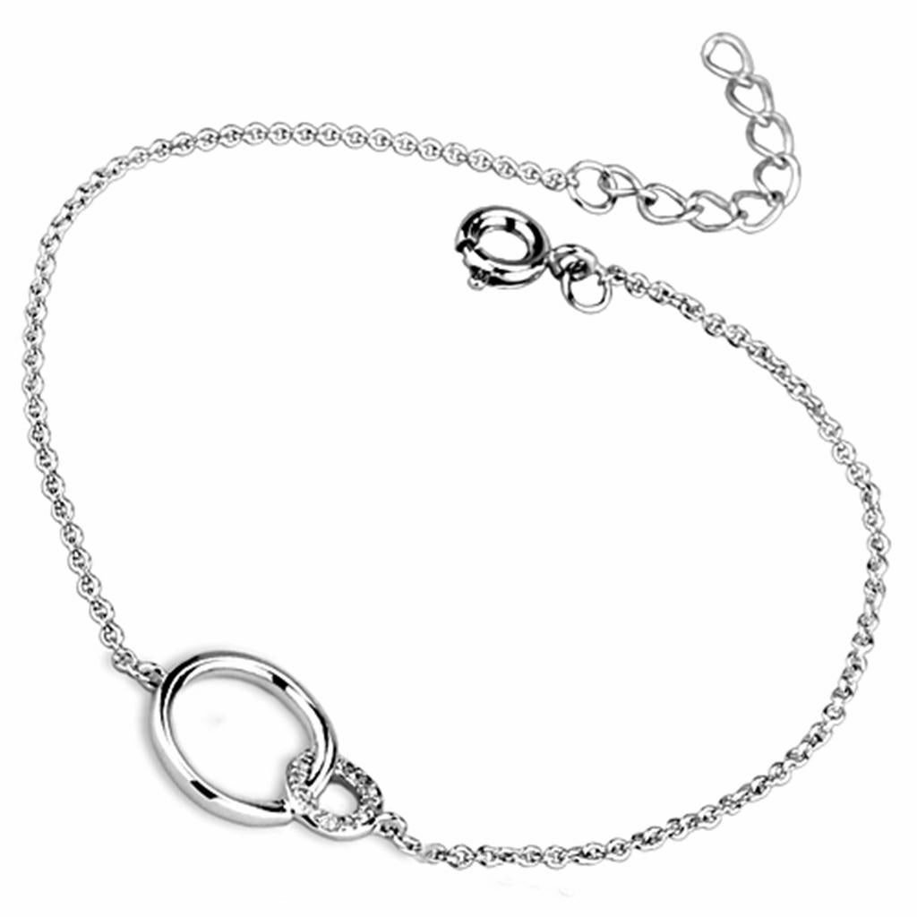 Enduring Combinations Stellar Composites 3W711 - Rhodium Brass Bracelet with AAA Grade CZ  in Clear