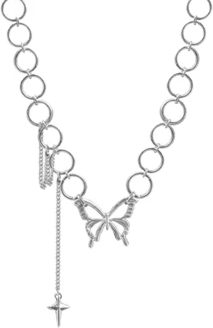 4 Piece Heart Necklace Korean Version Cold Style Tassel Choker Clavicle Chain Internet Temperament (A, One Size)
