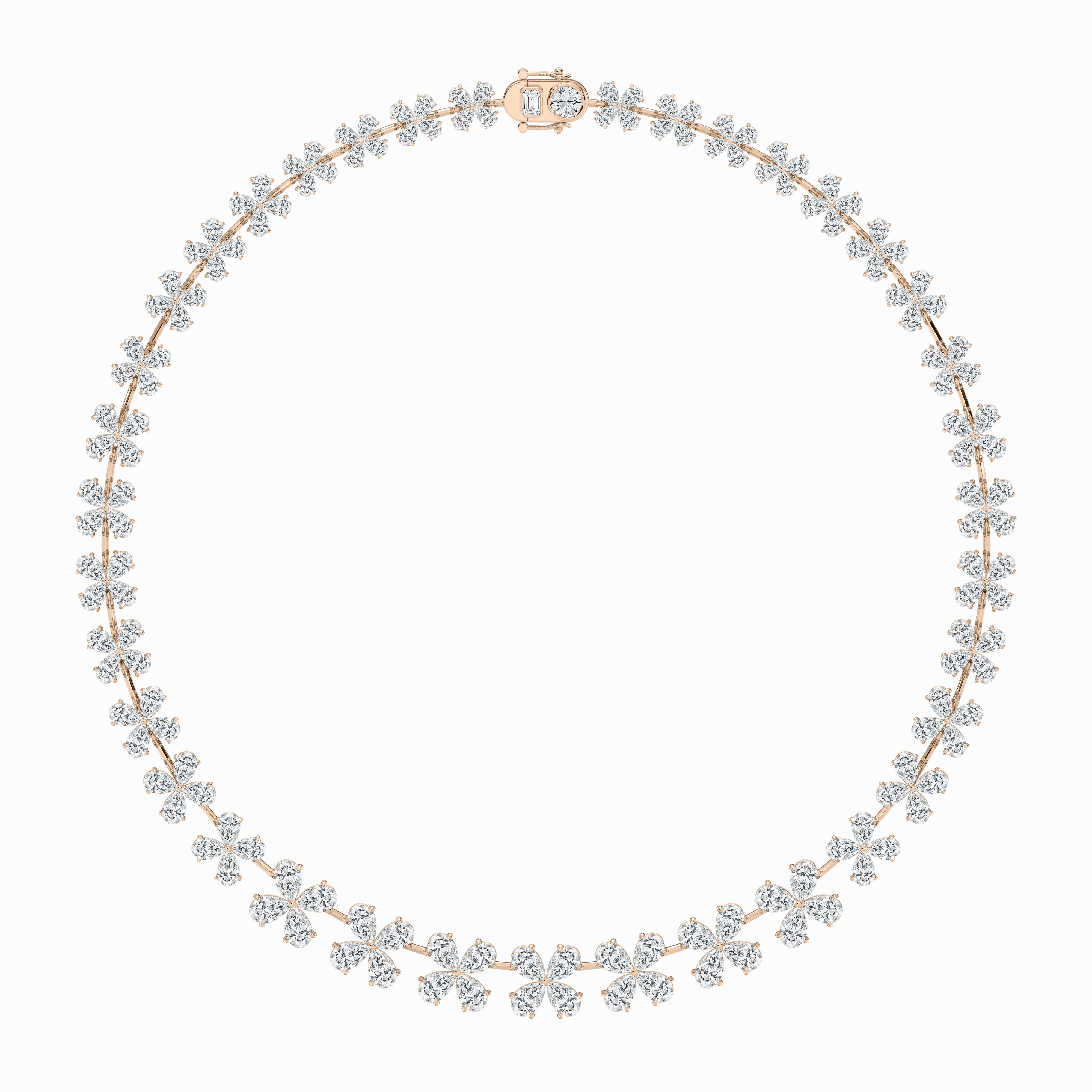 40 ? ctw Pear Lab Grown Diamond Cascading Collar Necklace - 18 Inches Seasonal Jewelry