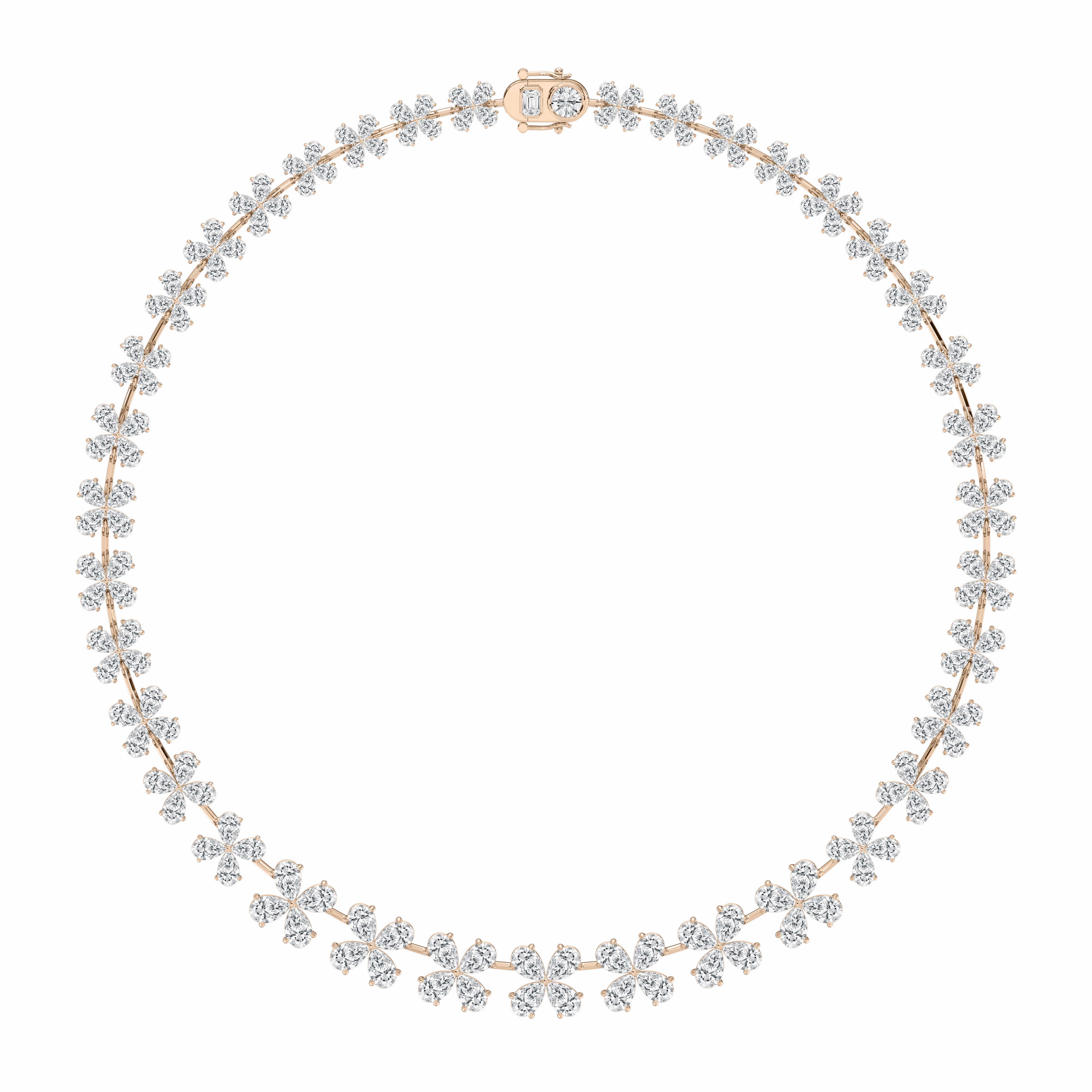 Travel Item Home Gathering 40 ? ctw Pear Lab Grown Diamond Cascading Collar Necklace - 18 Inches