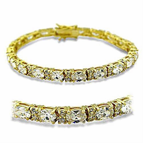 Festive Vibes 415502 - Gold Brass Bracelet with AAA Grade CZ  in Clear