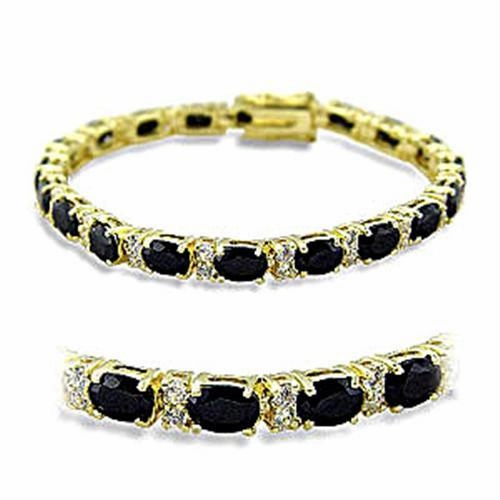 Peaceful Vibe Cultural Pride 415503 - Gold Brass Bracelet with AAA Grade CZ  in Jet
