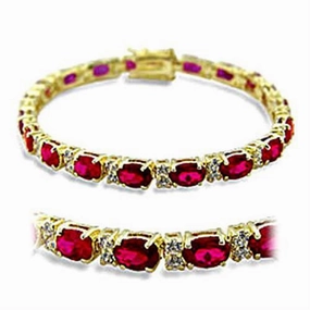 Transitional Piece International Trend 415505 - Gold Brass Bracelet with Synthetic Garnet in Ruby