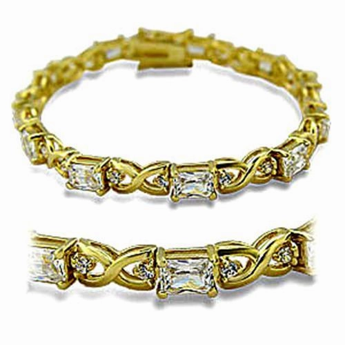 415705 - Gold Brass Bracelet with AAA Grade CZ  in Clear Diverse Representation