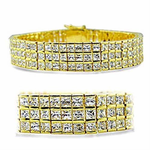Smooth Sailing 416003 - Gold Brass Bracelet with AAA Grade CZ  in Clear