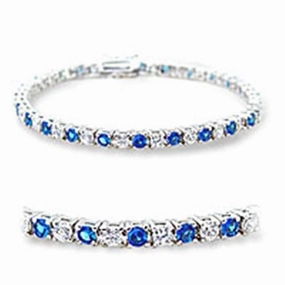46904 - Rhodium Brass Bracelet with Synthetic Spinel in Montana Endless Fusions Pristine Vision