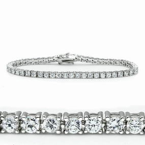 Trusted Mixes 46905 - Rhodium Brass Bracelet with AAA Grade CZ  in Clear