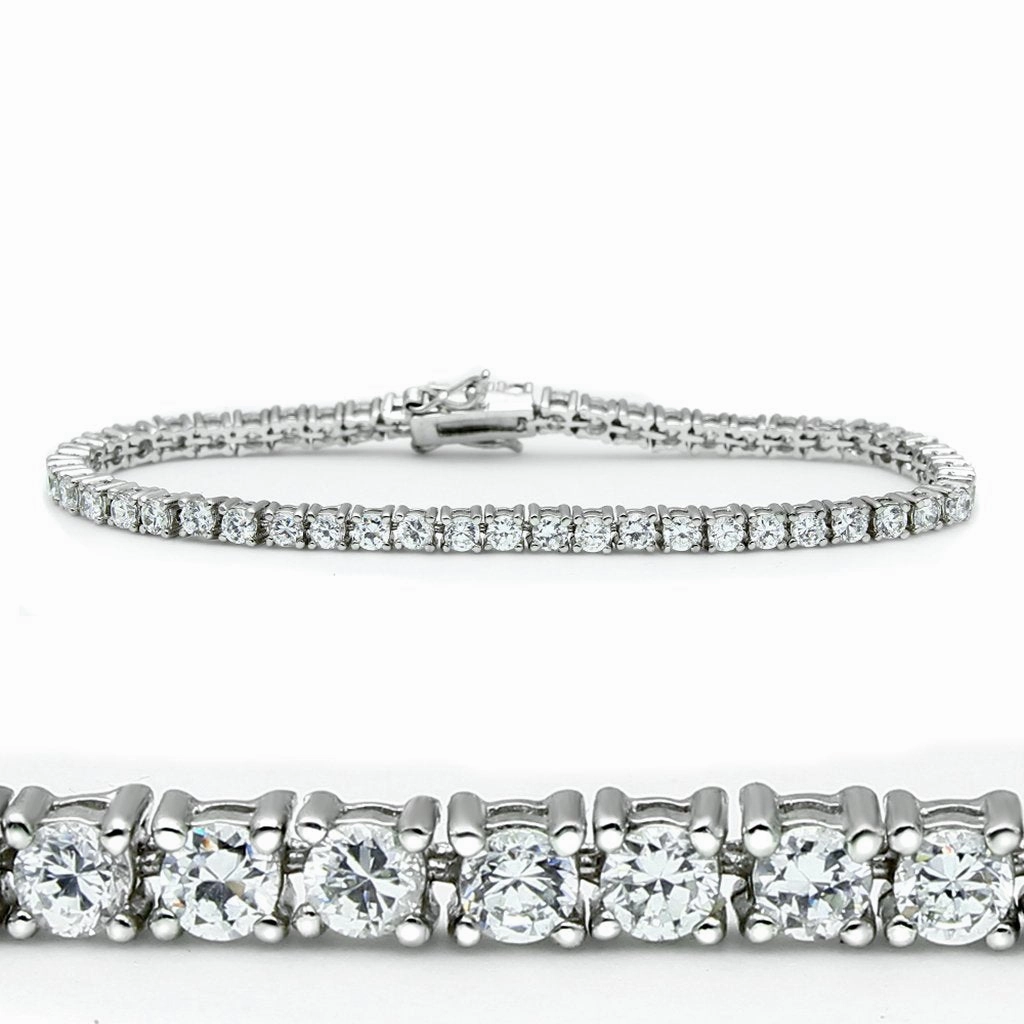 Trusted Mixes 46905 - Rhodium Brass Bracelet with AAA Grade CZ  in Clear