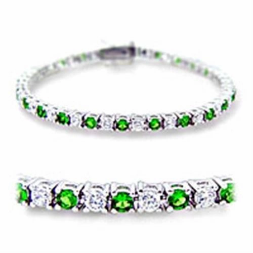 Slip On Globetrotter??s Companion 46906 - Rhodium Brass Bracelet with Synthetic Spinel in Emerald