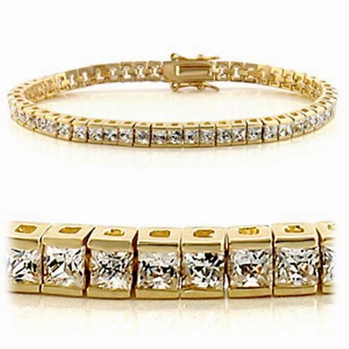 Worthy Composites Wrist Jewelry 47101 - Gold Brass Bracelet with AAA Grade CZ  in Clear
