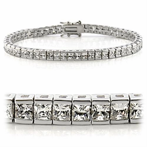 47102 - Rhodium Brass Bracelet with AAA Grade CZ  in Clear Lasting Blends Legendary Vision