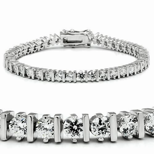 Infinite Combinations 47206 - Rhodium Brass Bracelet with AAA Grade CZ  in Clear