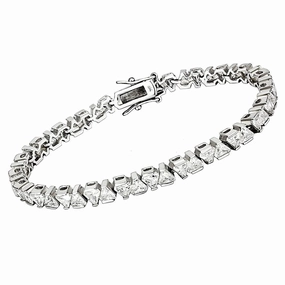 Tailor-Made Meticulously Packaged 47302 - Rhodium Brass Bracelet with AAA Grade CZ  in Clear