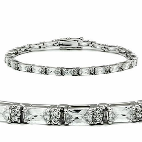 47401 - Rhodium Brass Bracelet with AAA Grade CZ  in Clear Spiritual Guide hassle-free