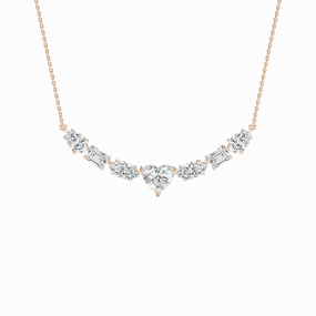 4 ? ctw Multi-Shape Lab Grown Diamond Centered Heart Necklace - 18 Inches All Ages Jewelry Radiant Accent