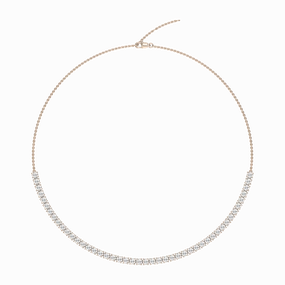 Gift Option All Ages Jewelry 5 ctw Round Lab Grown Diamond Half Tennis Necklace - 18 Inches