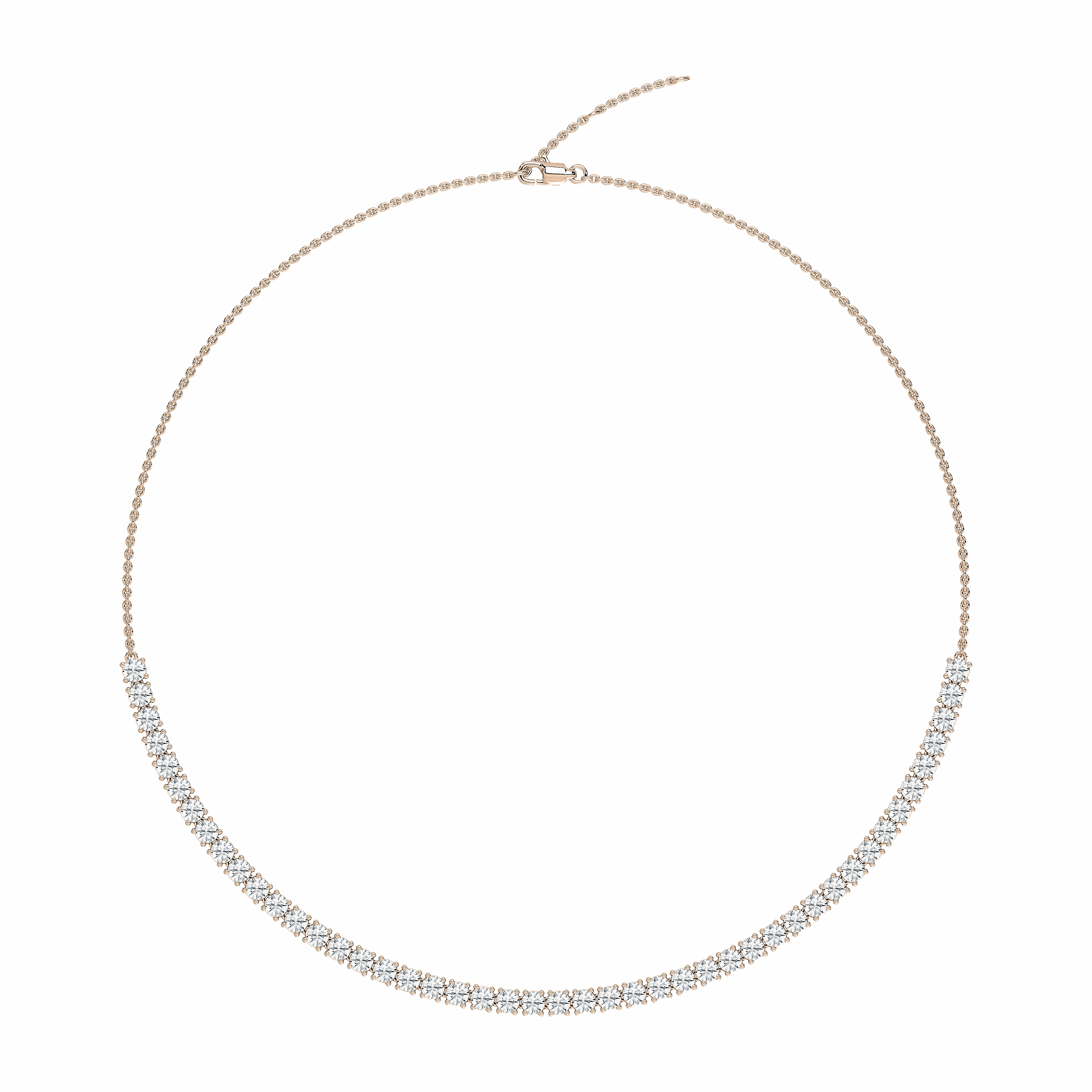 Beautiful Ornament Dainty Item 5 ctw Round Lab Grown Diamond Half Tennis Necklace - 18 Inches