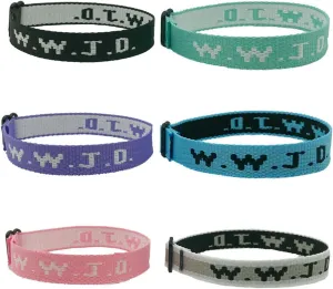 6 Pack WWJD Bracelet for Women Men, What Would Jesus Do Bracelets Colorful Webbing Adjustable Bracelets Roped Elastic Strap Bracelets
