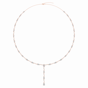 Easy Wear Item 6 ctw Pear and Emerald Lab Grown Diamond Lariat Necklace - 18 Inches