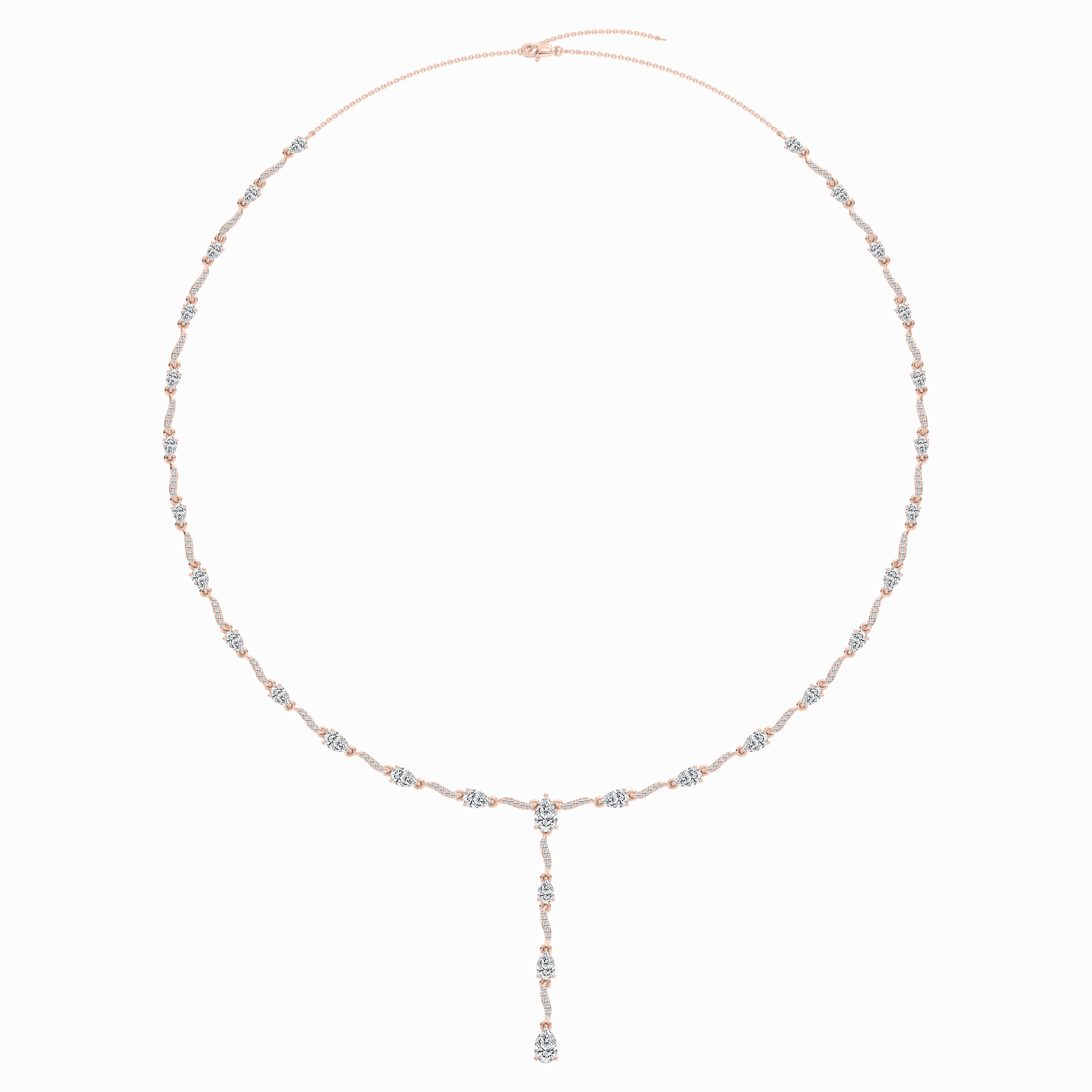 Timeless Touch 6 ctw Pear and Emerald Lab Grown Diamond Lariat Necklace - 18 Inches