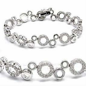 Holy Token Heartwarming Blends 6X104 - High-Polished 925 Sterling Silver Bracelet with AAA Grade CZ  in Clear