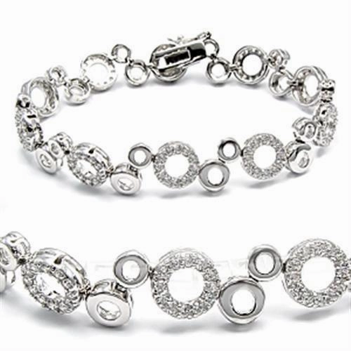 Holy Token Heartwarming Blends 6X104 - High-Polished 925 Sterling Silver Bracelet with AAA Grade CZ  in Clear