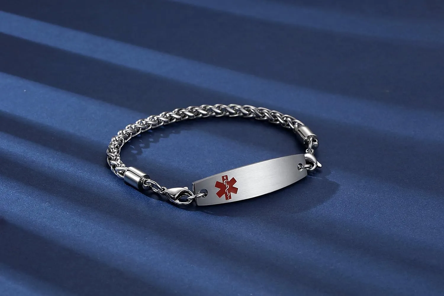 7.5"-9" Adjustable Medical alert bracelets for Women/Men Stainless steel Interchangeable Medical bracelets