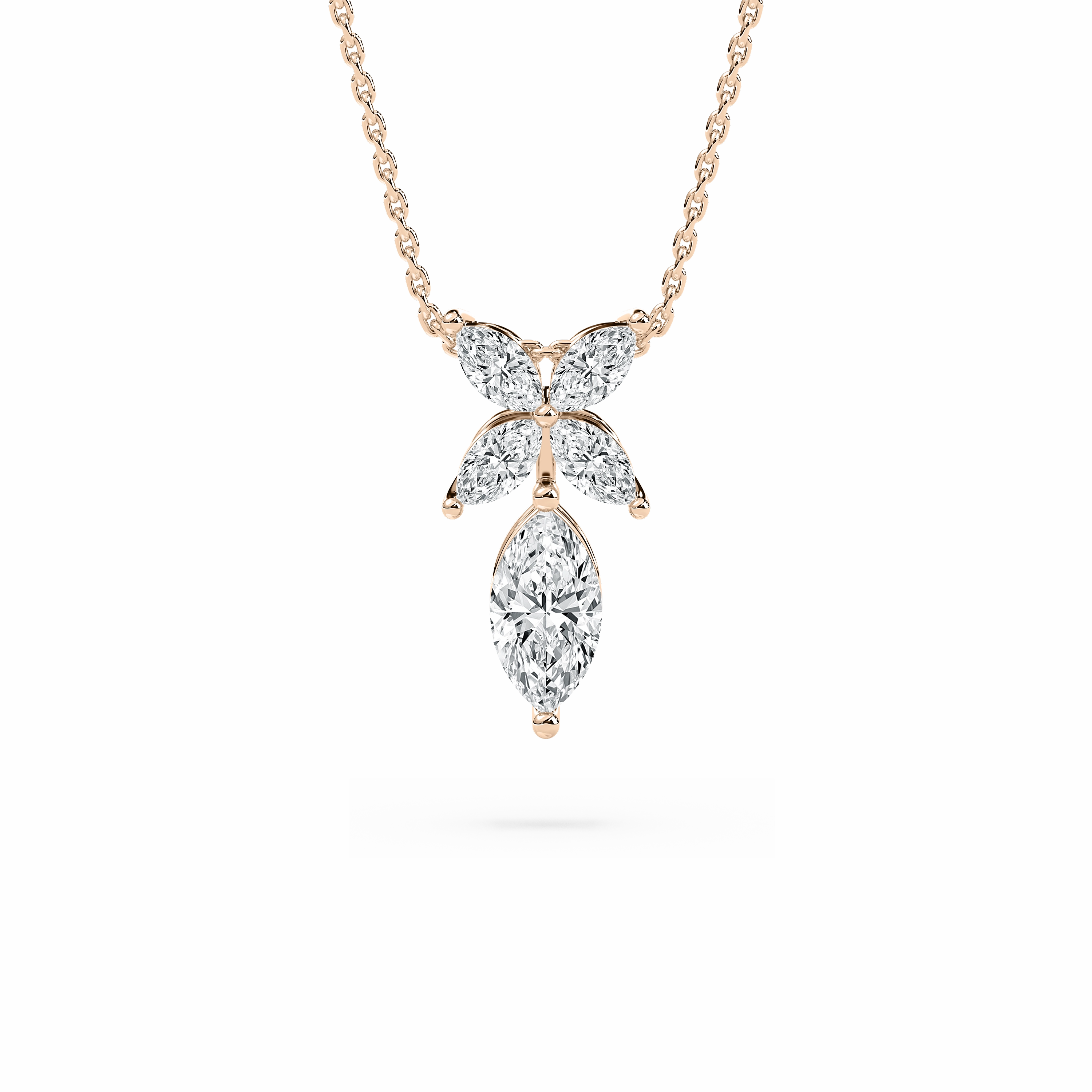 Everyday Adornment 7/8 ctw Marquise Lab Grown Diamond Dewdrop Pendant  - 18 Inches
