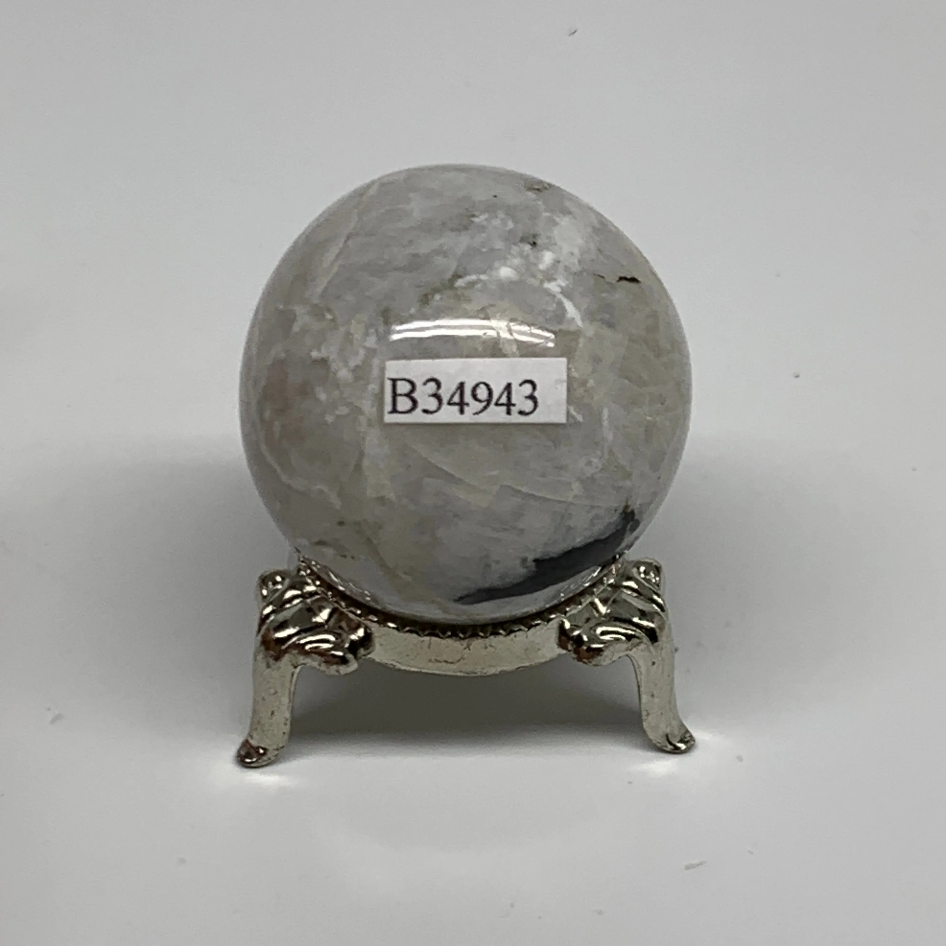 88.7g, 1.6"(40mm), Natural Rainbow Moonstone Sphere Ball Gemstone, B34943