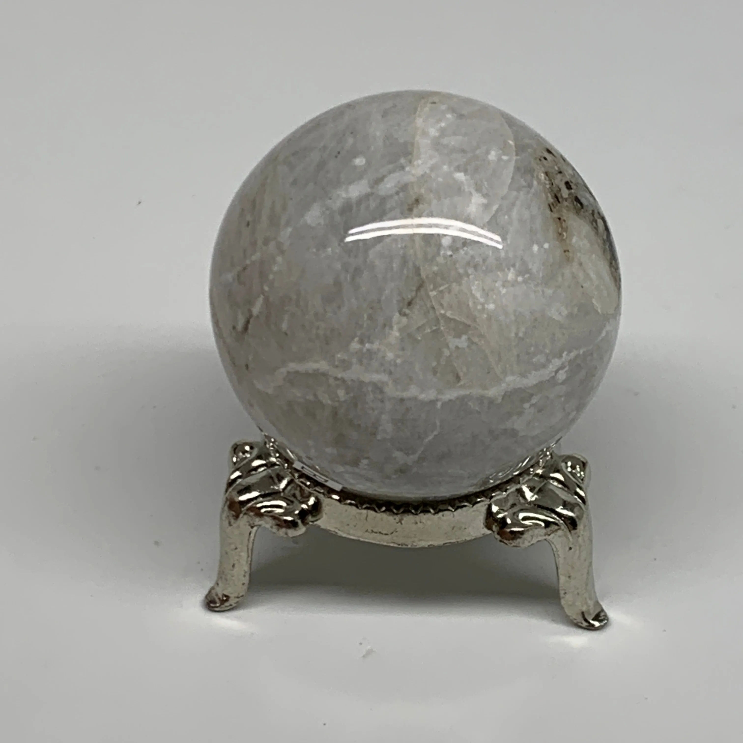 88.7g, 1.6"(40mm), Natural Rainbow Moonstone Sphere Ball Gemstone, B34943