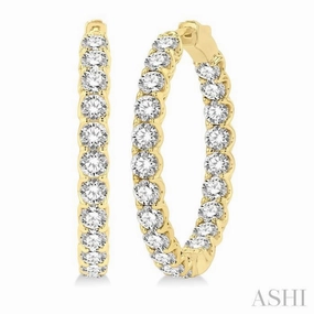 8 Ctw Inside-Out Round Cut Diamond Hoop Earrings in 14K Yellow Gold Color Pop Custom Accessories