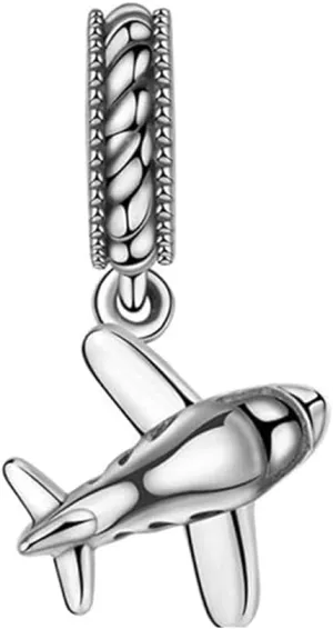 925 Sterling Silver Airplane Charm Plane Charm Travel Charm Birthday Charm for Pandora Charm Bracelet