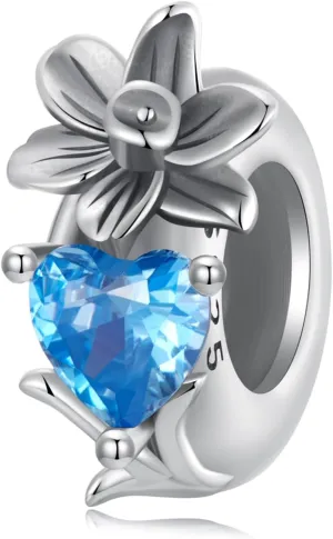925 Sterling Silver Birthstone Charm Birthday Cake Charm Anniversary Charm Snake Charm Love Heart Glass Charm Cross Charm for Pandora Charm Bracelet