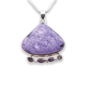 925 Sterling Silver Charoite Pendant