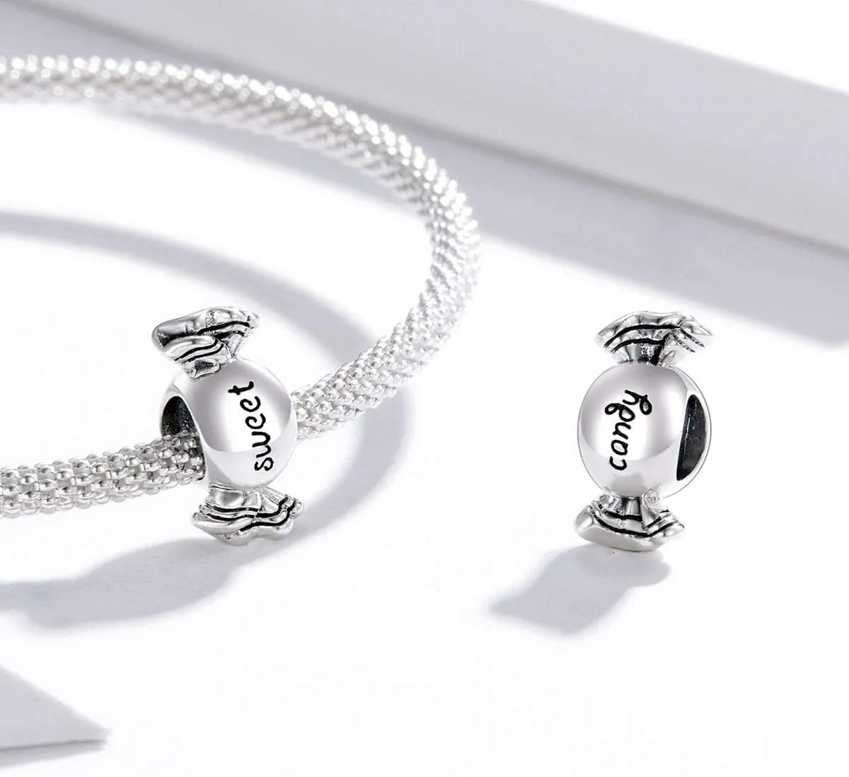 925 Sterling Silver Chocolate Cake Charm Poached Egg Charm Biscuit Charm Rainbow Ice Cream Charm Sweet Candy Charm for Pandora Charm Bracelet