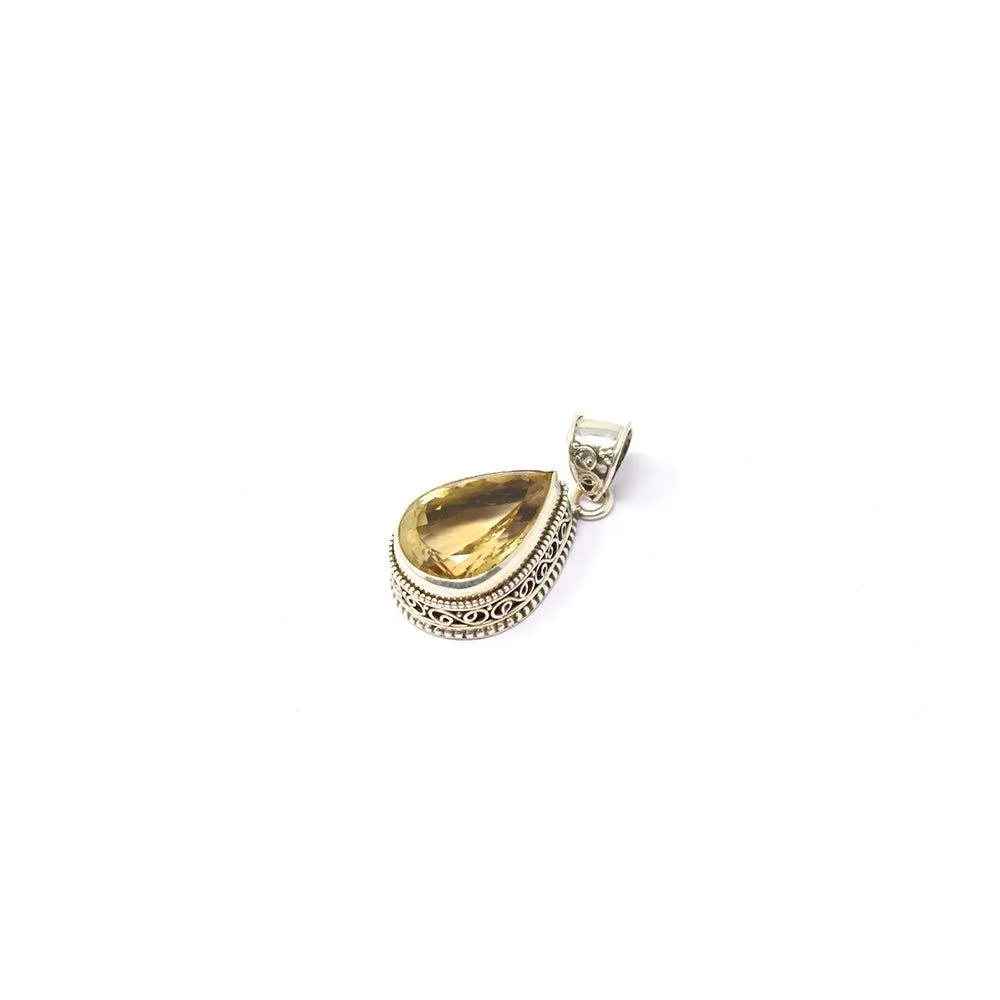 925 Sterling Silver Citrine Pendant
