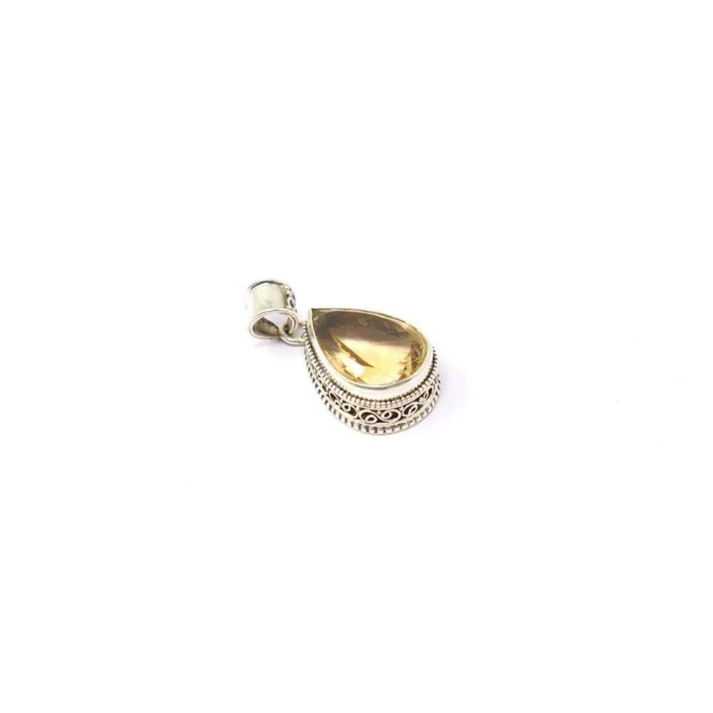 925 Sterling Silver Citrine Pendant