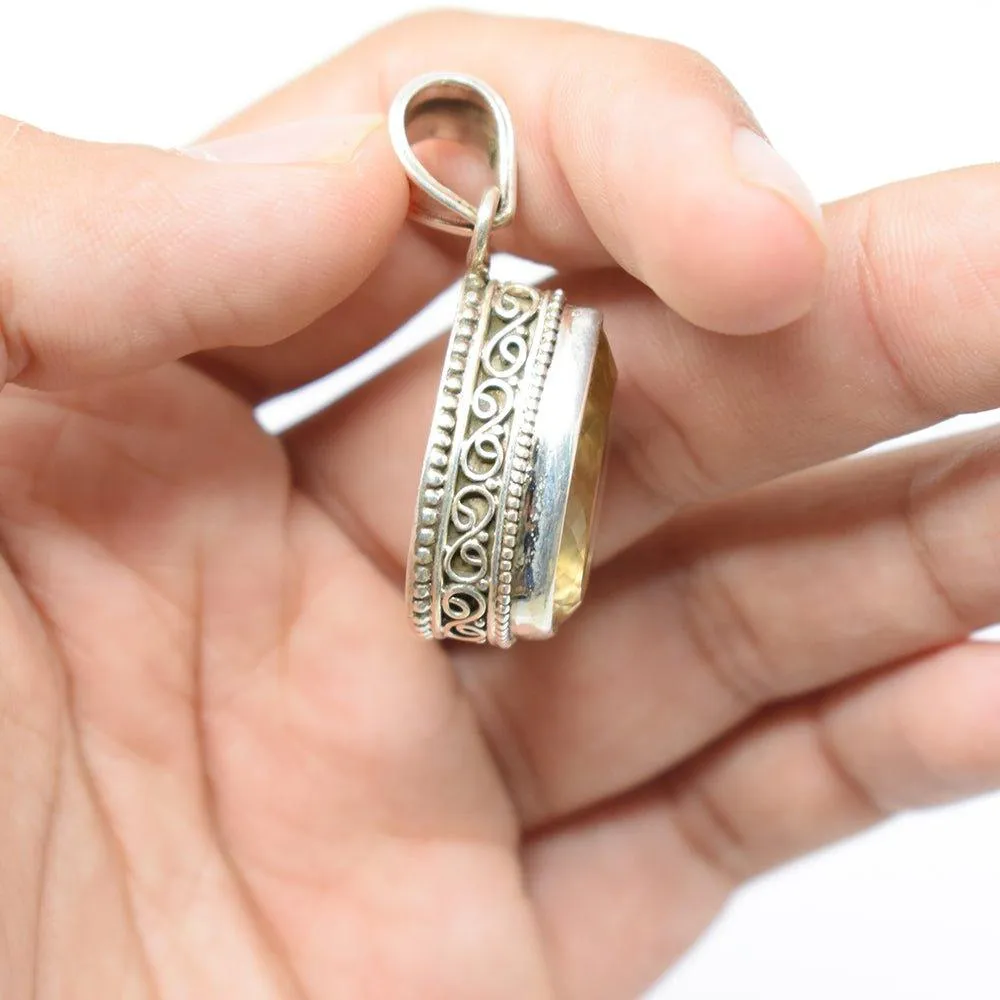 925 Sterling Silver Citrine Pendant
