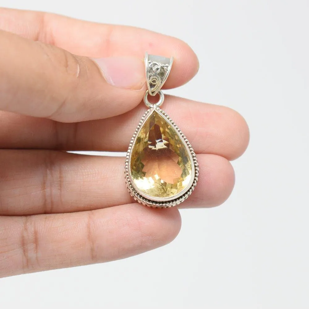 925 Sterling Silver Citrine Pendant