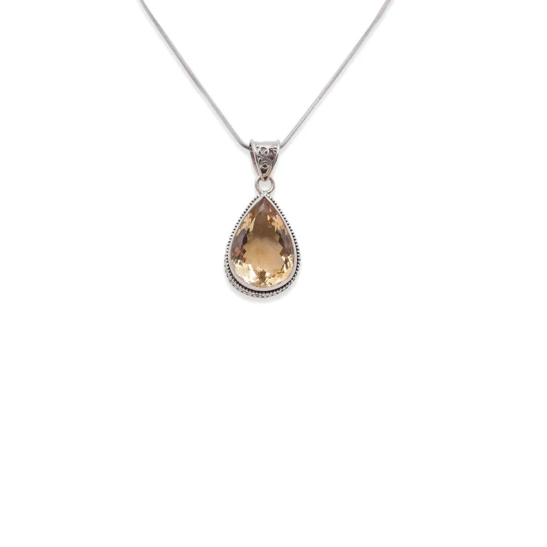 925 Sterling Silver Citrine Pendant