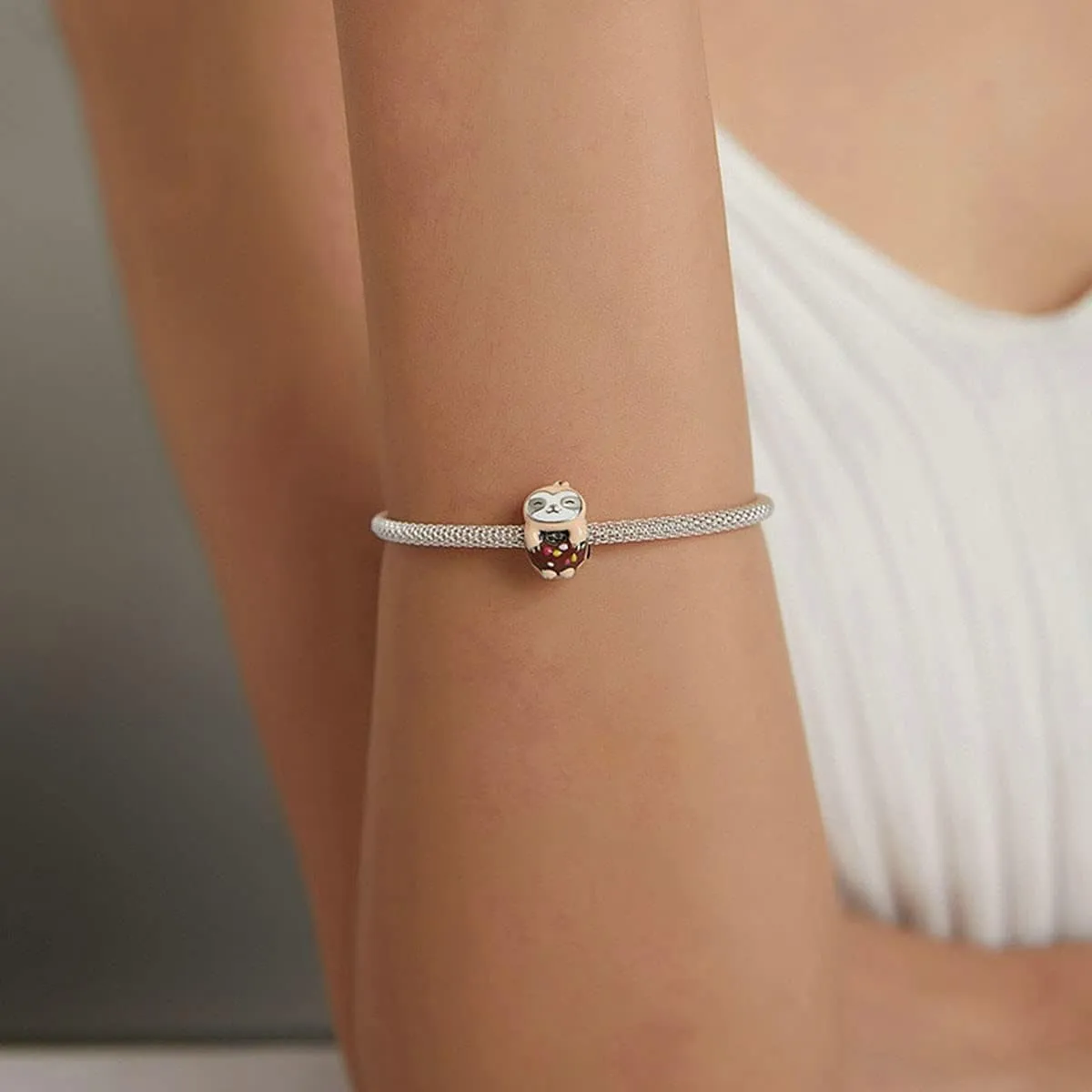 925 Sterling Silver Donut Charm Pig Charm Owl Charm Mouse Charm Bear Charm Bee Charm Panda Charm Cat Charm for Pandora Charm Bracelet